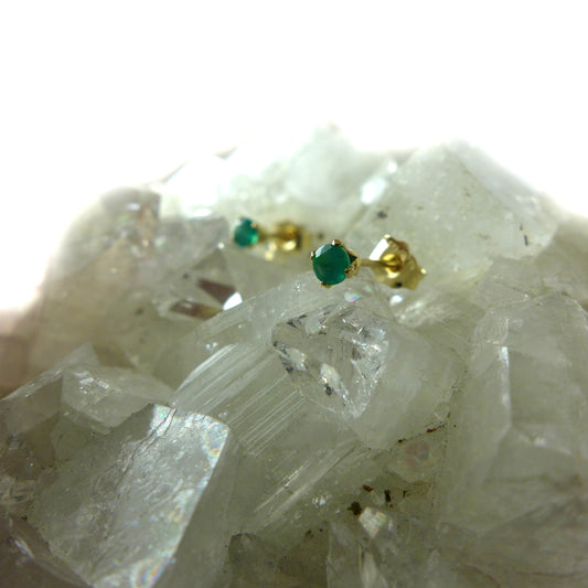 Green Agate Stud Earrings - Karen Morrison Jewellery