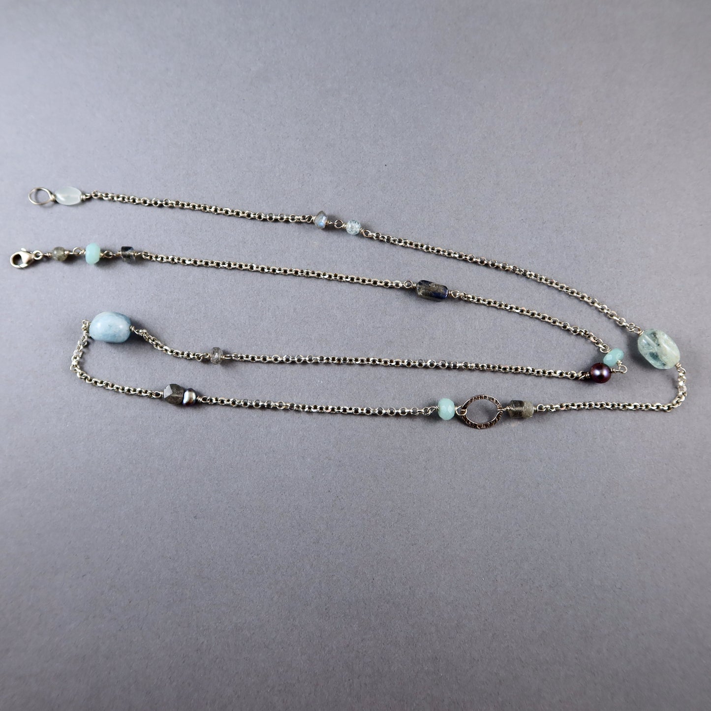Long Chain Gem Necklace
