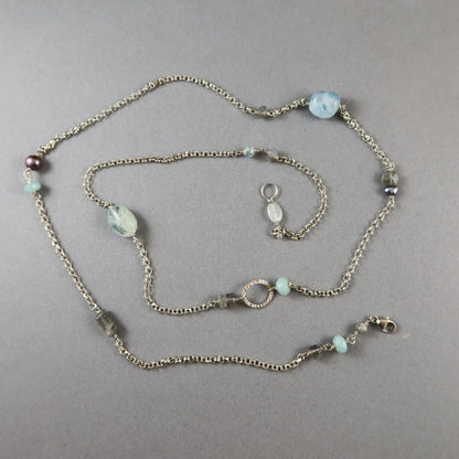 Long Chain Gem Necklace