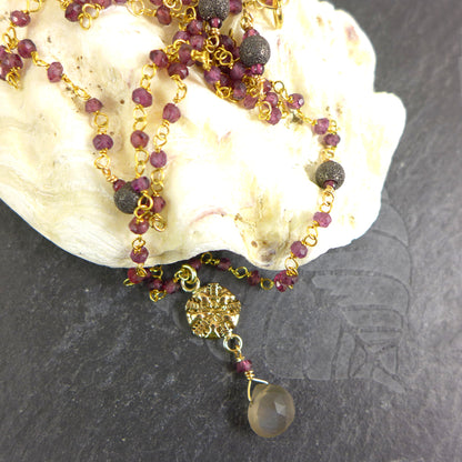 Garnet & Moonstone Necklace