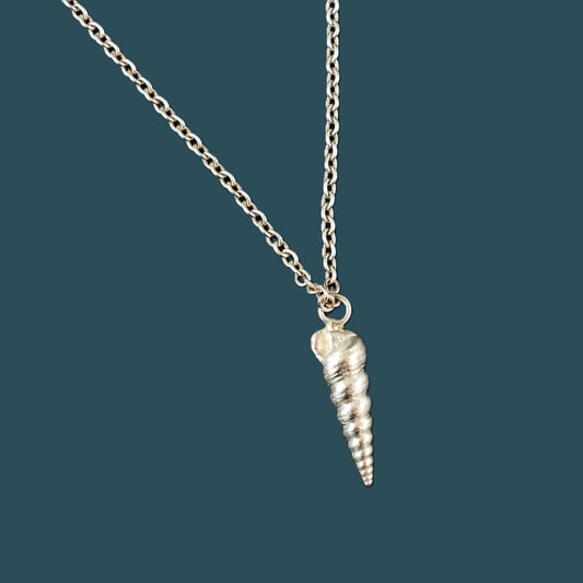 Spiral Shell Silver Pendant