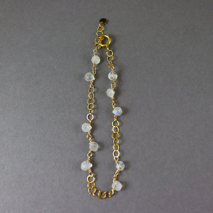 Moonstone gemstone gold bracelet