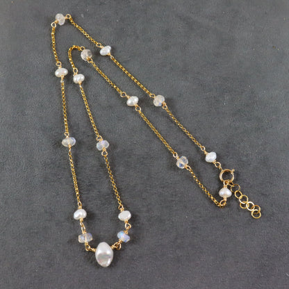 Pearl & Moonstone Necklace