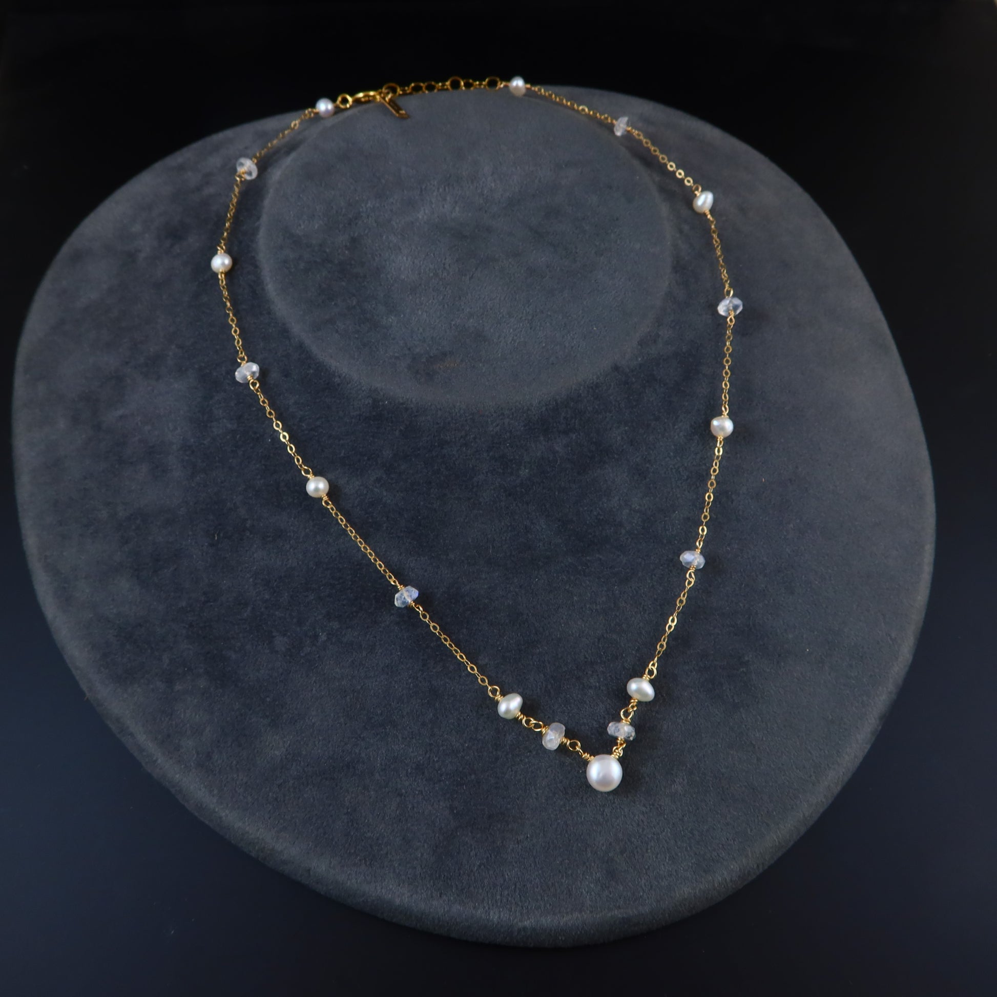 Pearl & Moonstone Gold Necklace - Karen Morrison Jewellery