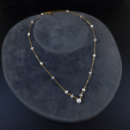 Pearl & Moonstone Gold Necklace - Karen Morrison Jewellery