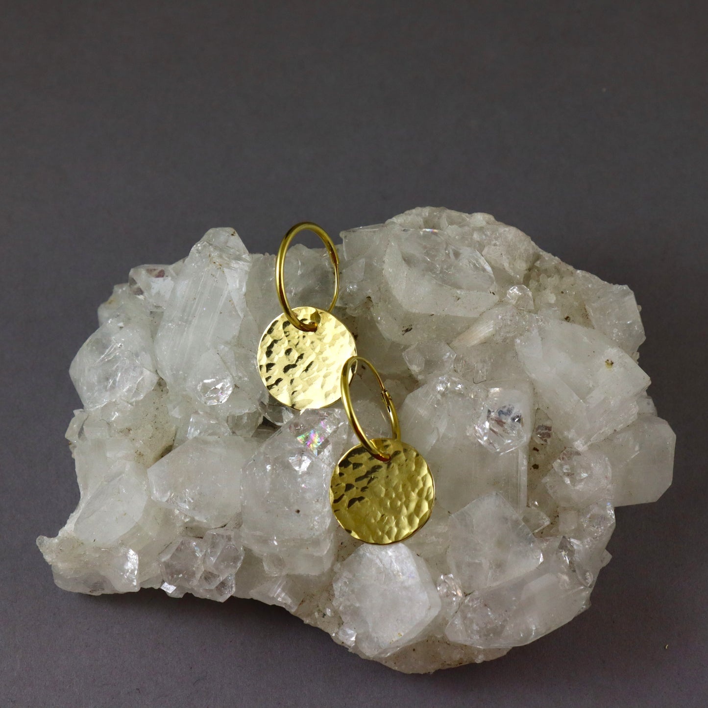 Hammered Disc Earrings - Karen Morrison Jewellery