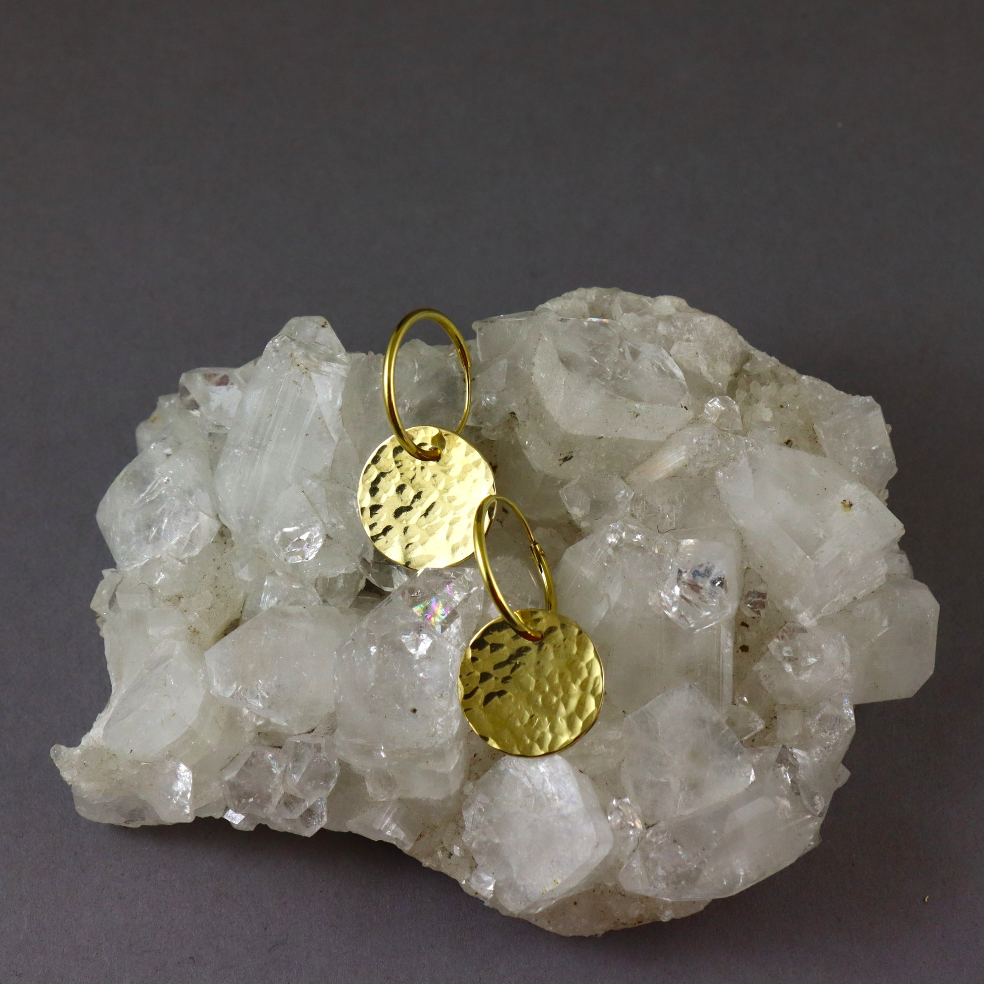 Hammered Disc Earrings - Karen Morrison Jewellery