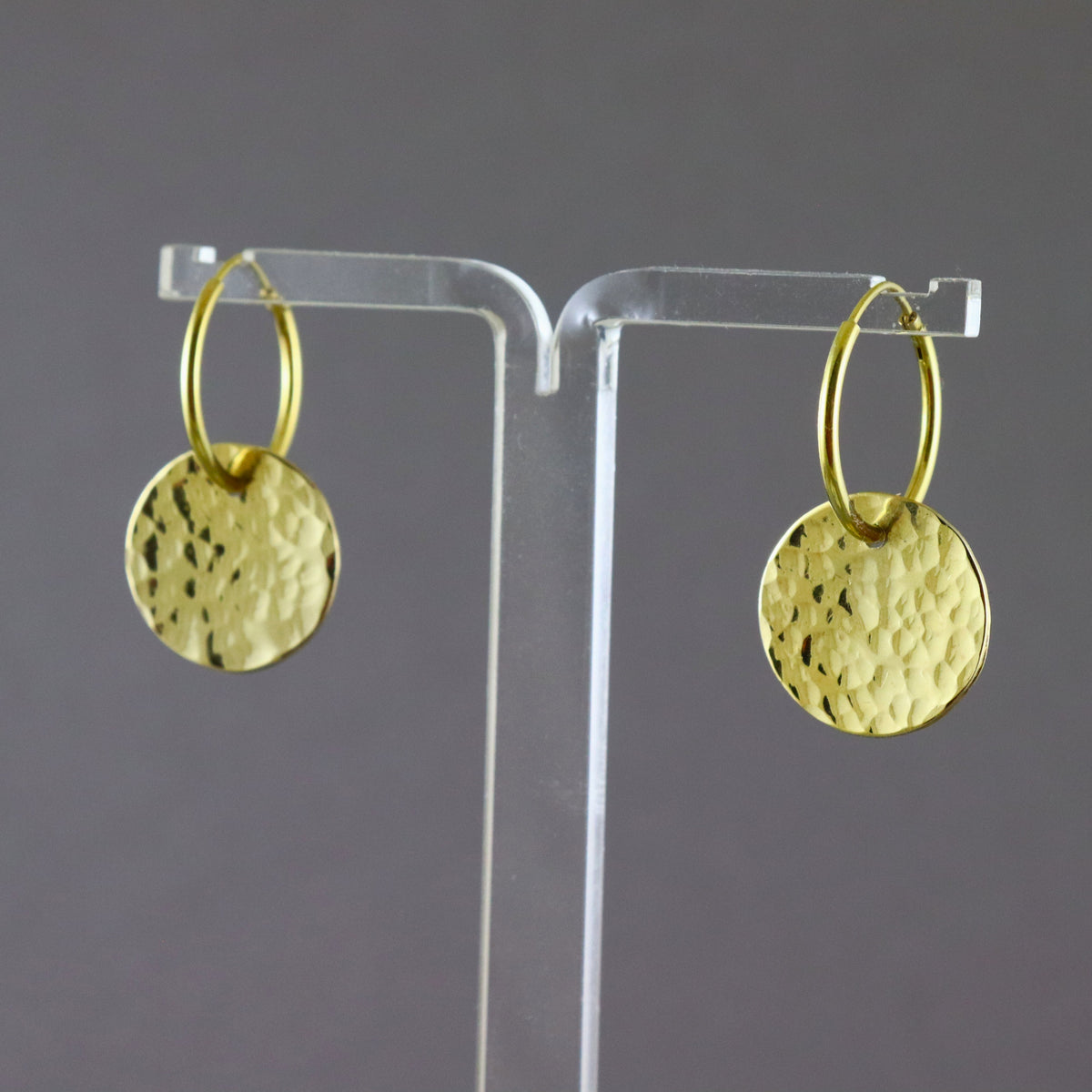 Hammered Disc Earrings - Karen Morrison Jewellery