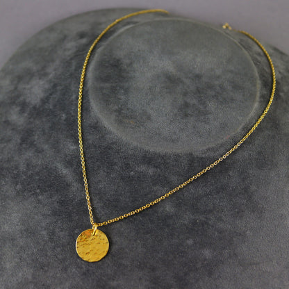 Hammered Disc Necklace