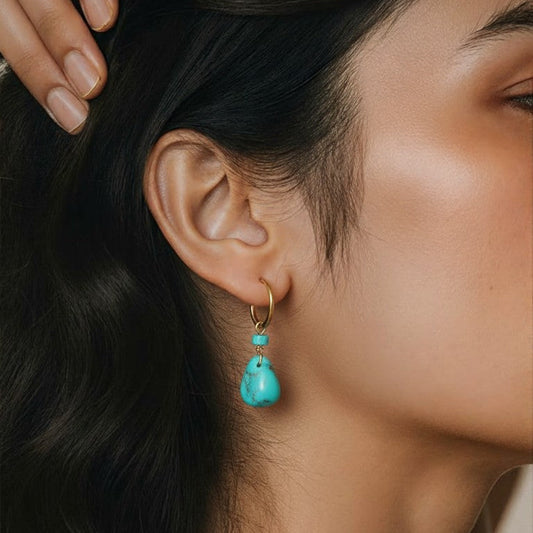 turquoise gold earrings
