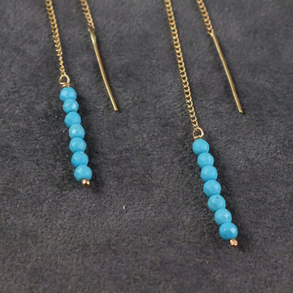 Turquoise 9ct Gold Thread Earrings