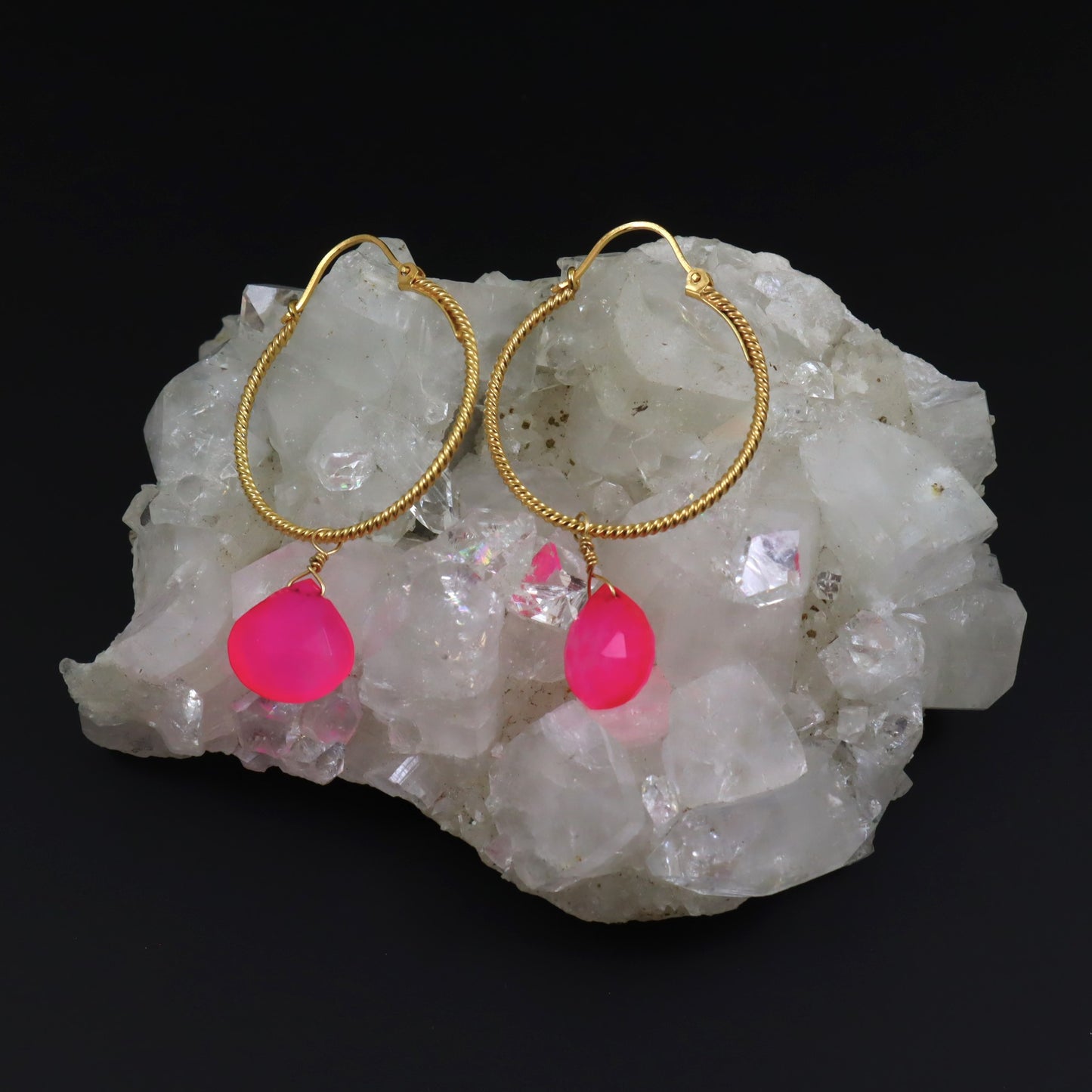 Fuchsia Pink Gawa Earrings