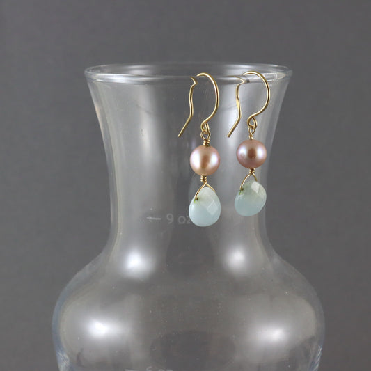 Aquamarine 9ct Gold Earrings