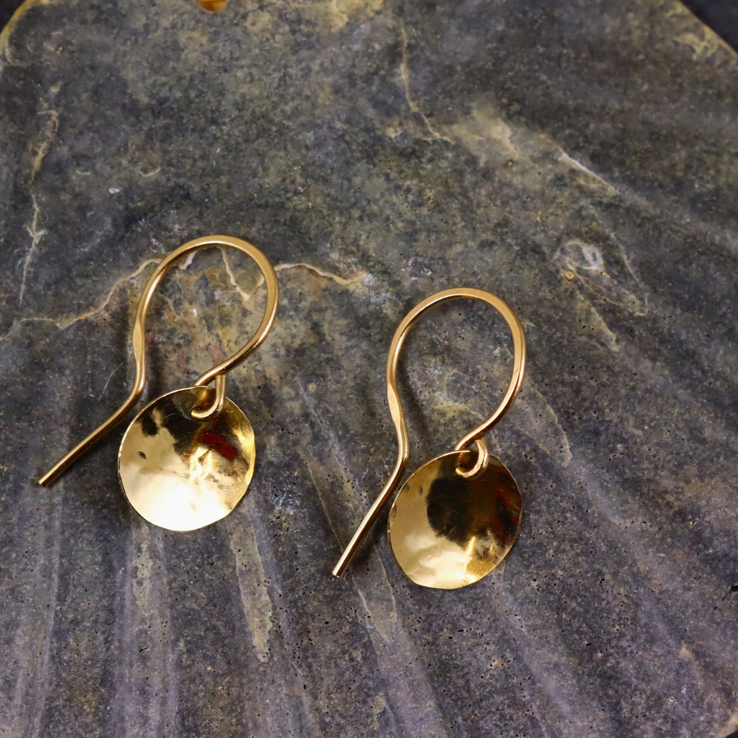 9ct yellow Gold Disc Earrings - Karen Morrison Jewellery