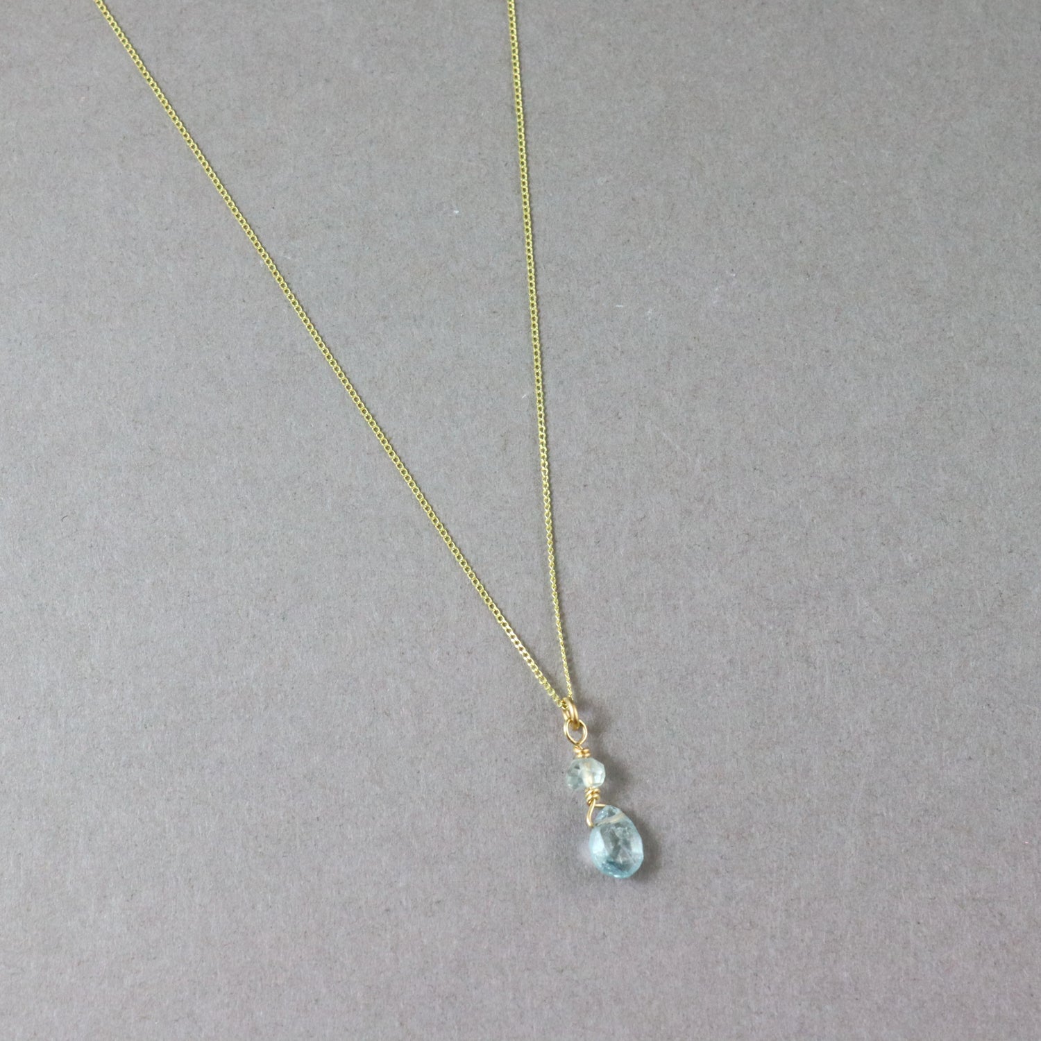 Aquamarine 9ct Gold Necklace - Karen Morrison Jewellery
