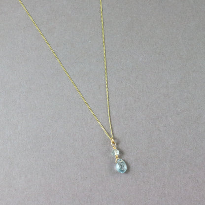 Aquamarine 9ct Gold Necklace - Karen Morrison Jewellery