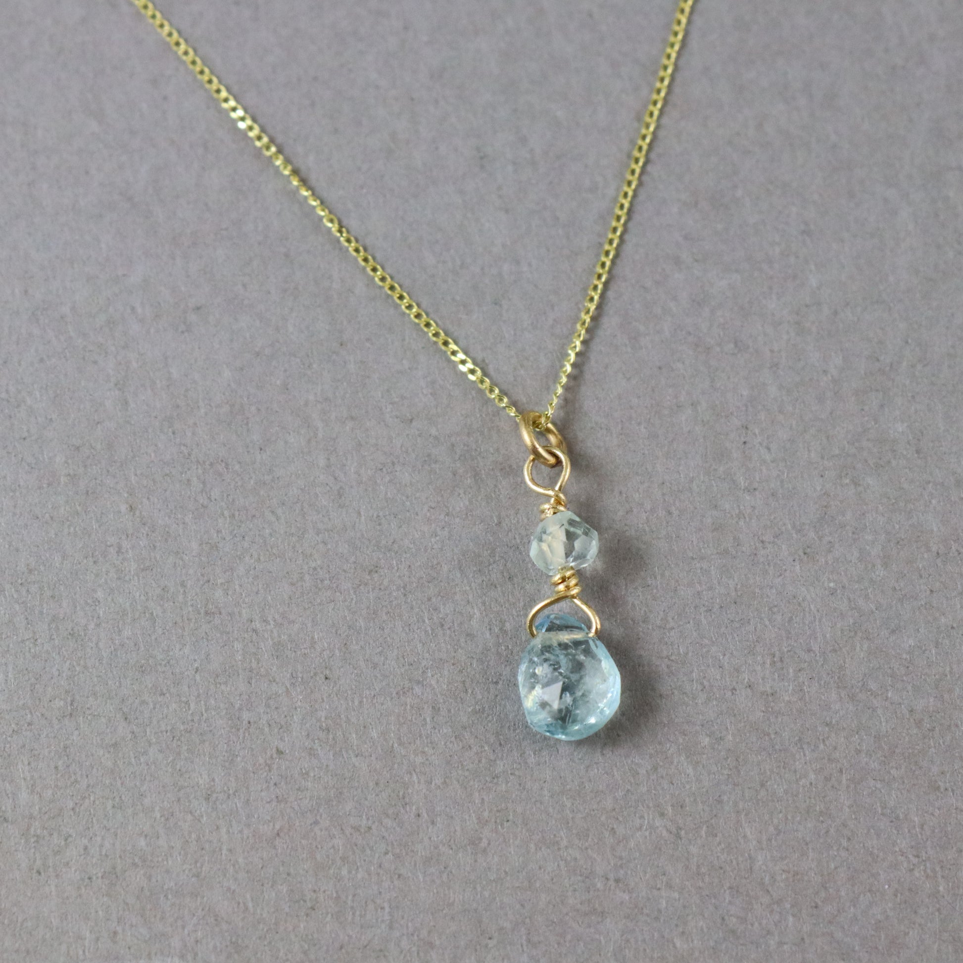 Aquamarine 9ct Gold Necklace - Karen Morrison Jewellery