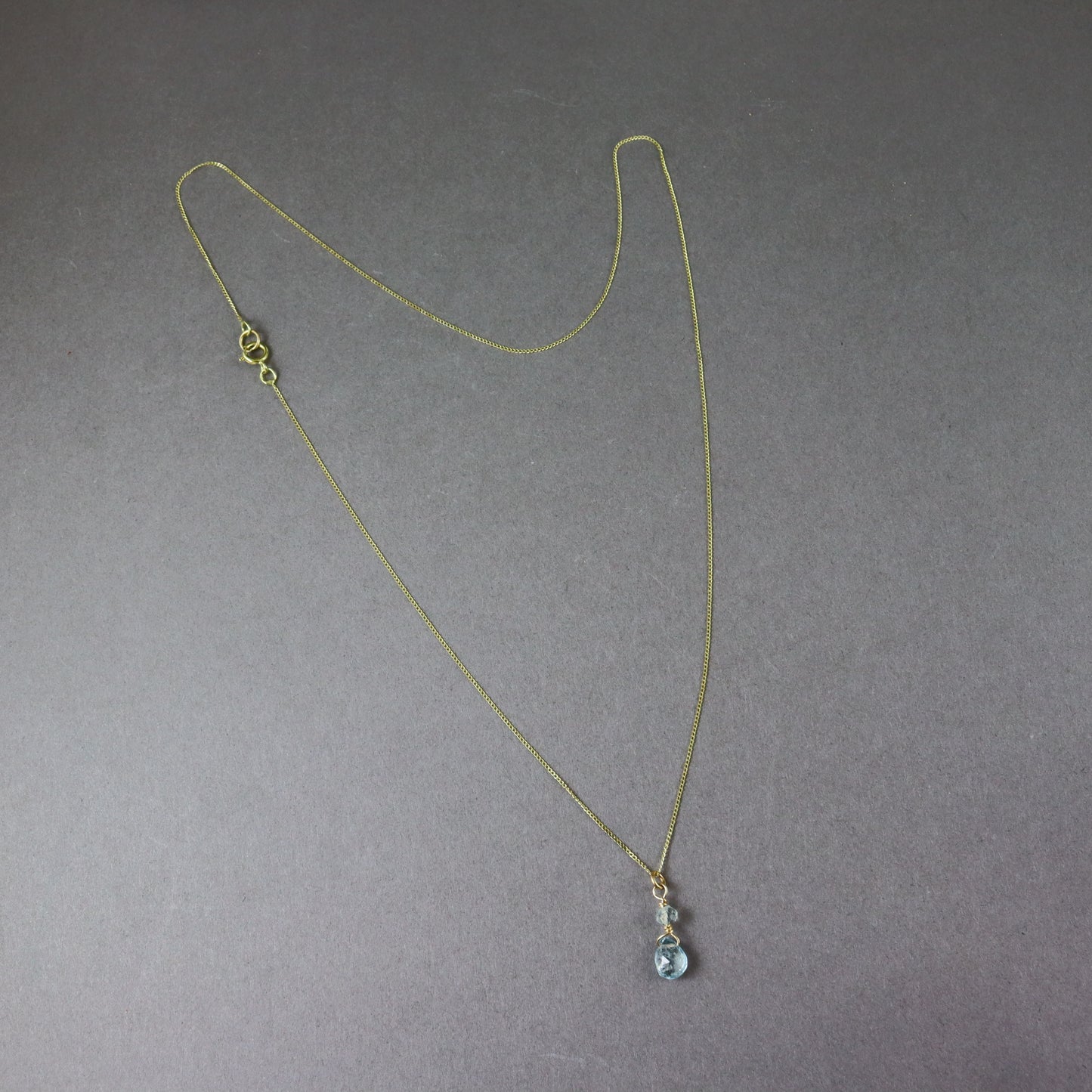 Aquamarine 9ct Gold Necklace - Karen Morrison Jewellery