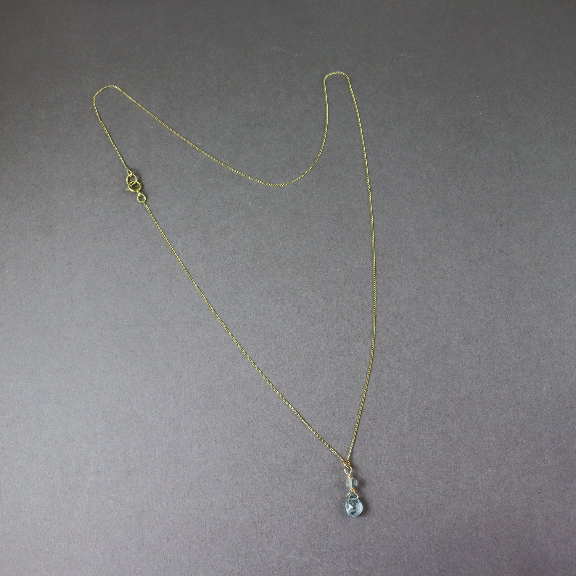 Aquamarine 9ct Gold Necklace - Karen Morrison Jewellery