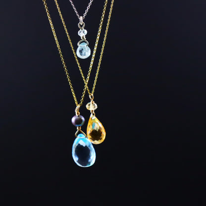 Aquamarine 9ct Gold Necklace