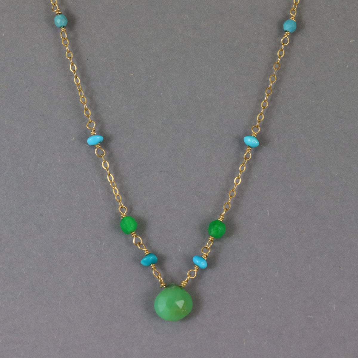 Chrysoprase & Turquoise Necklace - Karen Morrison Jewellery