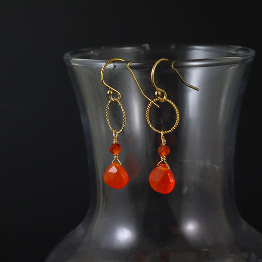 Carnelian Gold Earrings - Karen Morrison Jewellery