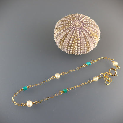 Turquoise and Pearl Bracelet