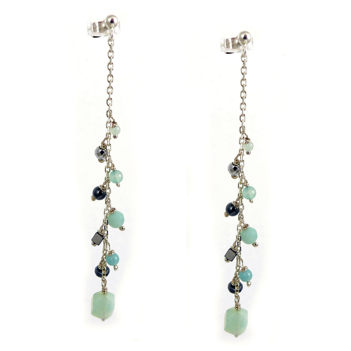 Amazonite & Hematite Earrings - Karen Morrison Jewellery