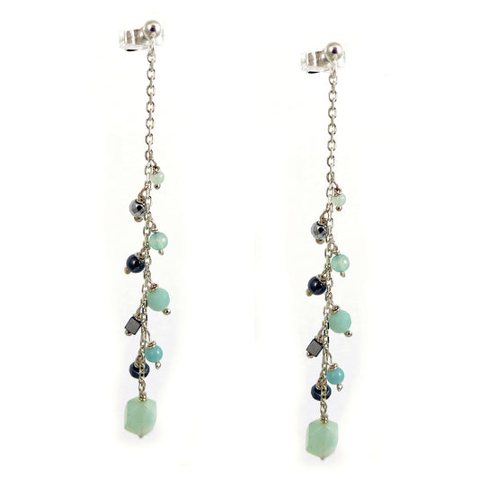 Amazonite & Hematite Earrings - Karen Morrison Jewellery