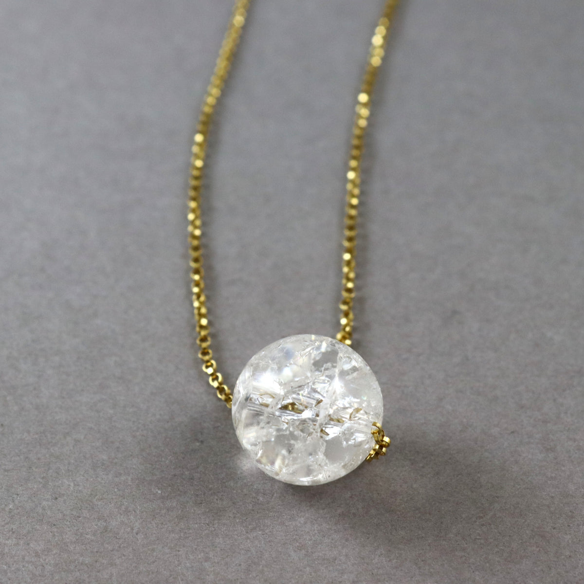 Rock Crystal Moon Amulet