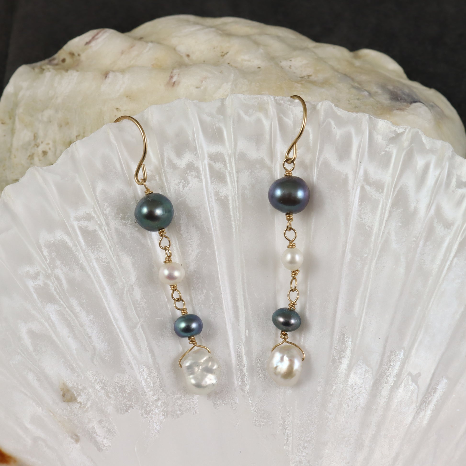 Pearl Drop Gold Earrings - Karen Morrison Jewellery