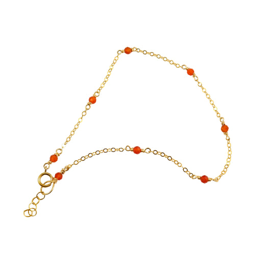 Carnelian gold bracelet