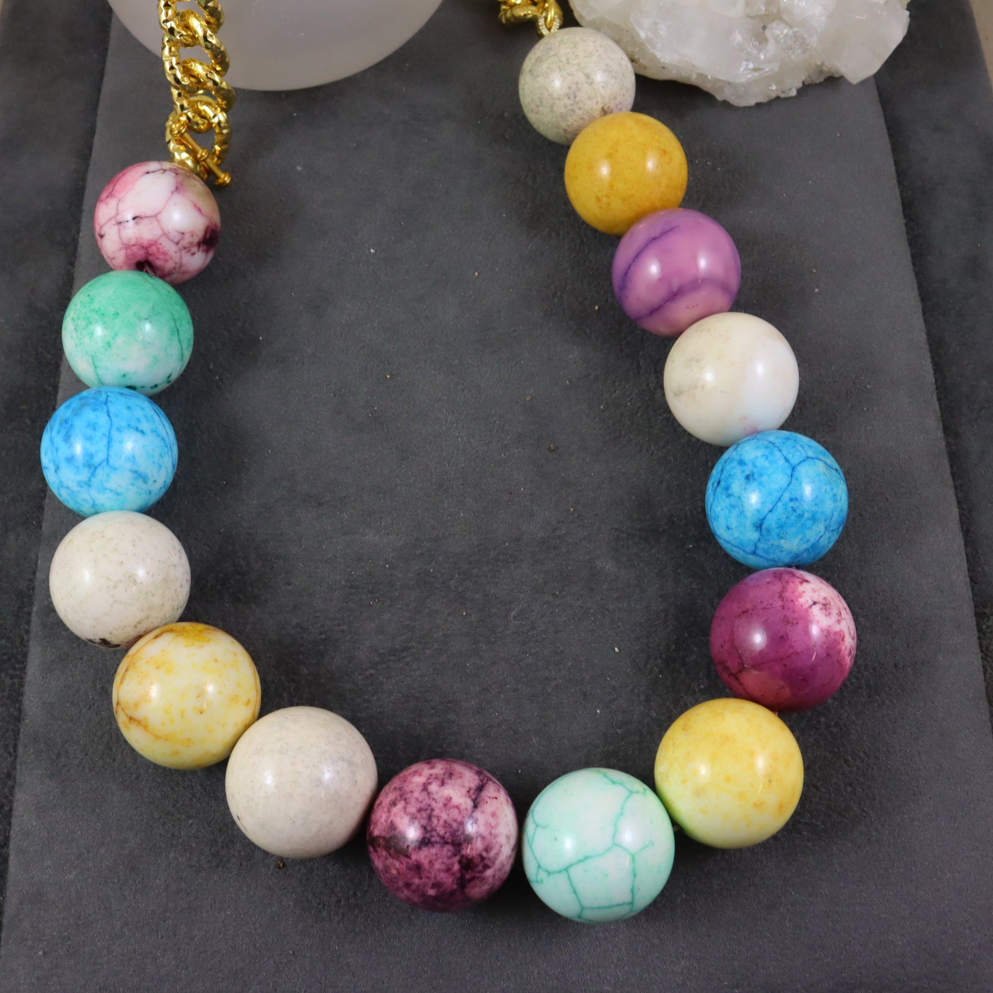 Multi Pastel gemstone necklace - OOAK - Karen Morrison Jewellery