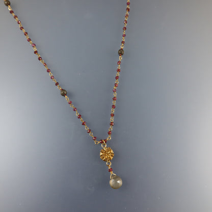 Garnet & Moonstone Necklace
