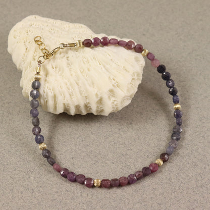 Sapphire & Ruby Gemstone Bracelet