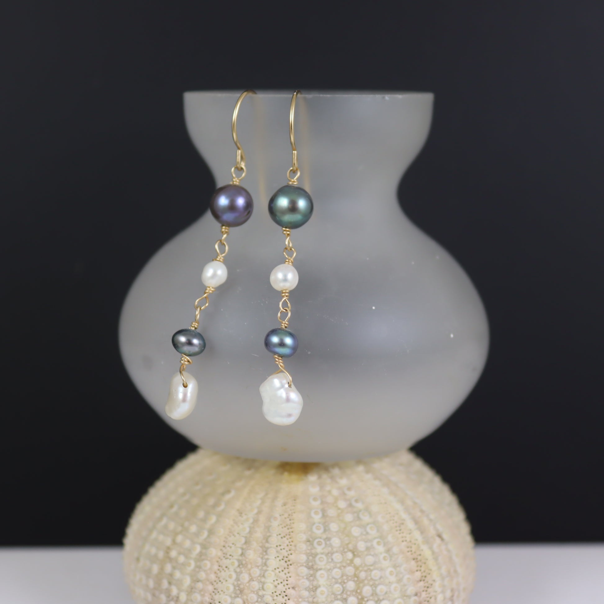 Pearl Drop Gold Earrings - Karen Morrison Jewellery