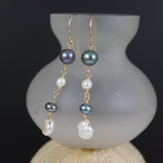 Pearl Drop Gold Earrings - Karen Morrison Jewellery