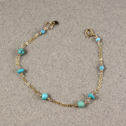 Turquoise Gold Bracelet - Karen Morrison Jewellery