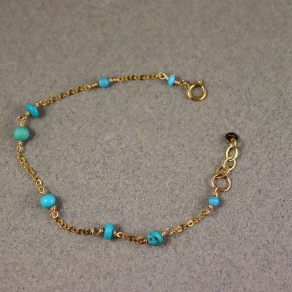 Turquoise Gold Bracelet - Karen Morrison Jewellery