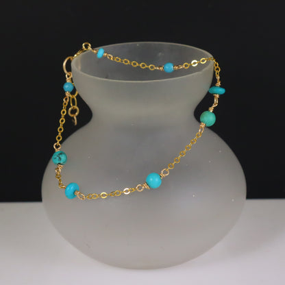 Turquoise Gold Bracelet - Karen Morrison Jewellery