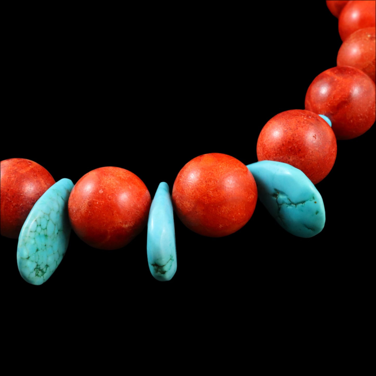 Turquoise & Sea Bamboo Necklace