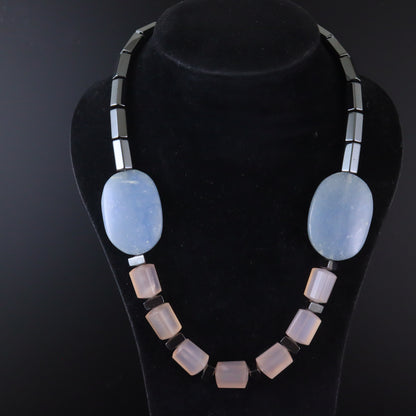 Rose Quartz & Angelite Necklace