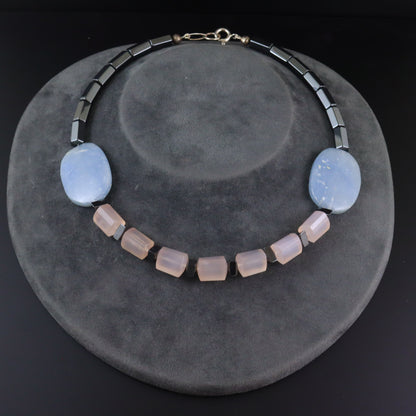 Rose Quartz & Angelite Necklace