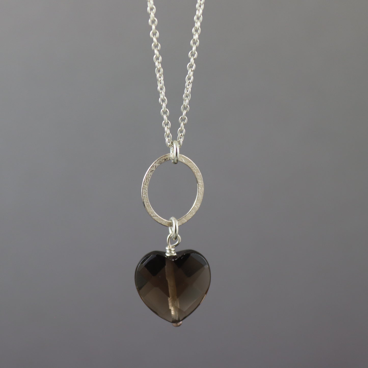 Smoky Quartz Heart Necklace - Karen Morrison Jewellery