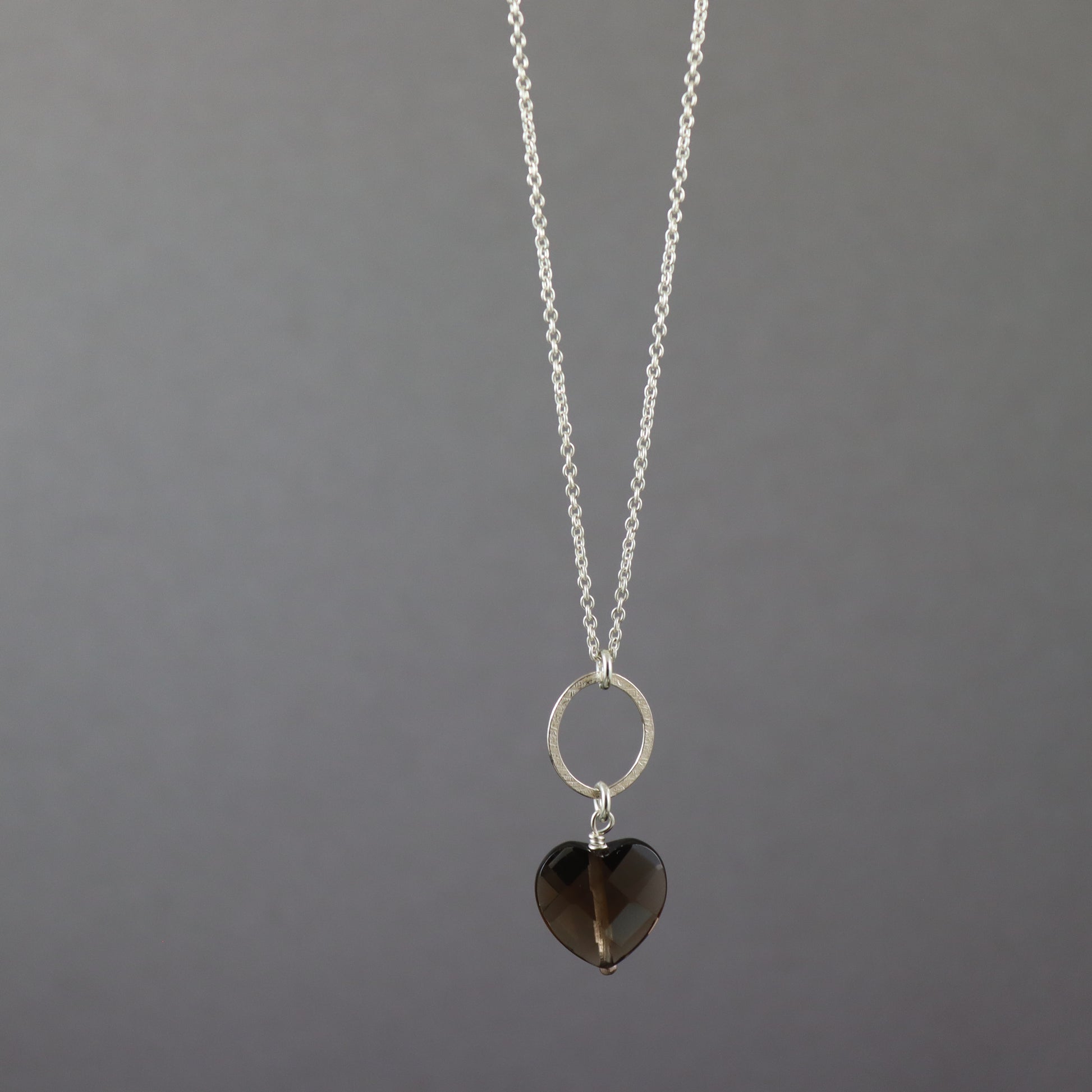 Smoky Quartz Heart Necklace - Karen Morrison Jewellery