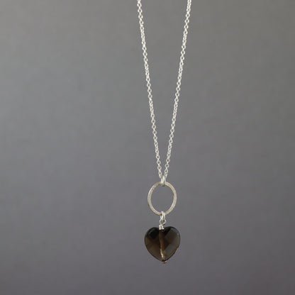 Smoky Quartz Heart Necklace - Karen Morrison Jewellery