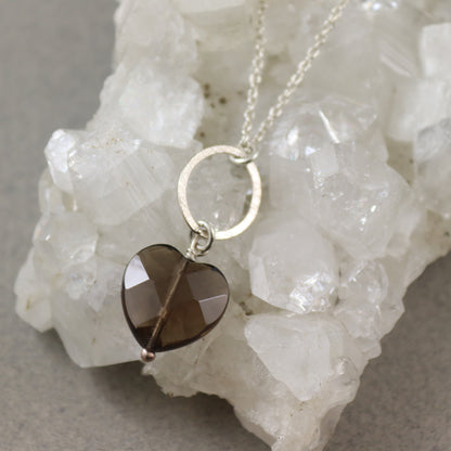 Smoky Quartz Heart Necklace - Karen Morrison Jewellery