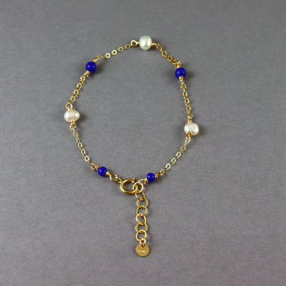 Lapis & Pearl Bracelet