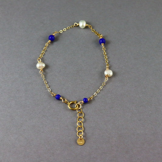 Lapis & Pearl Bracelet