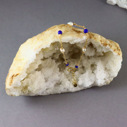 Lapis & Pearl Bracelet